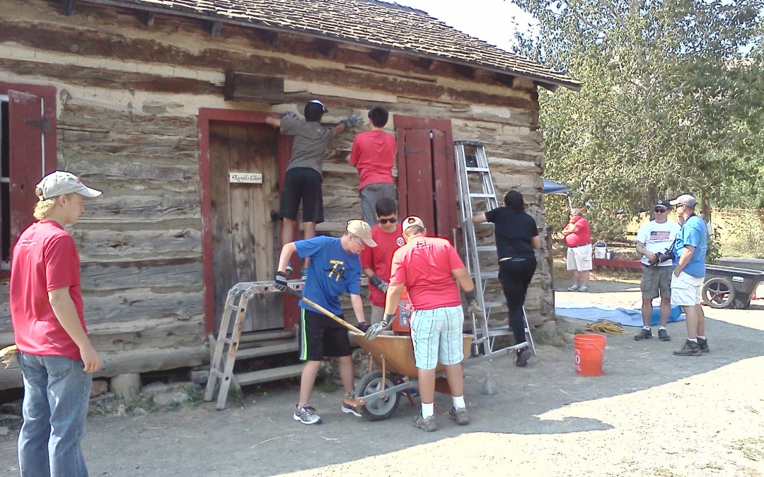 Eagle Scouts maintain historic cabins at history park