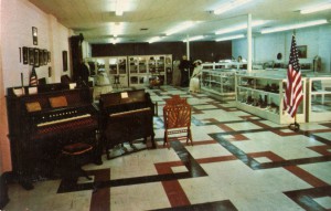 interior of museum with exhibits