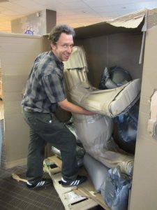 Unpacking a donkey in wraps