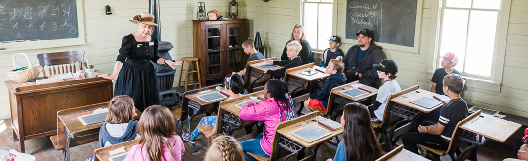 schoolhouse lesson at history park open house