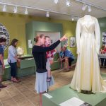 several visitors inside exhibit hall