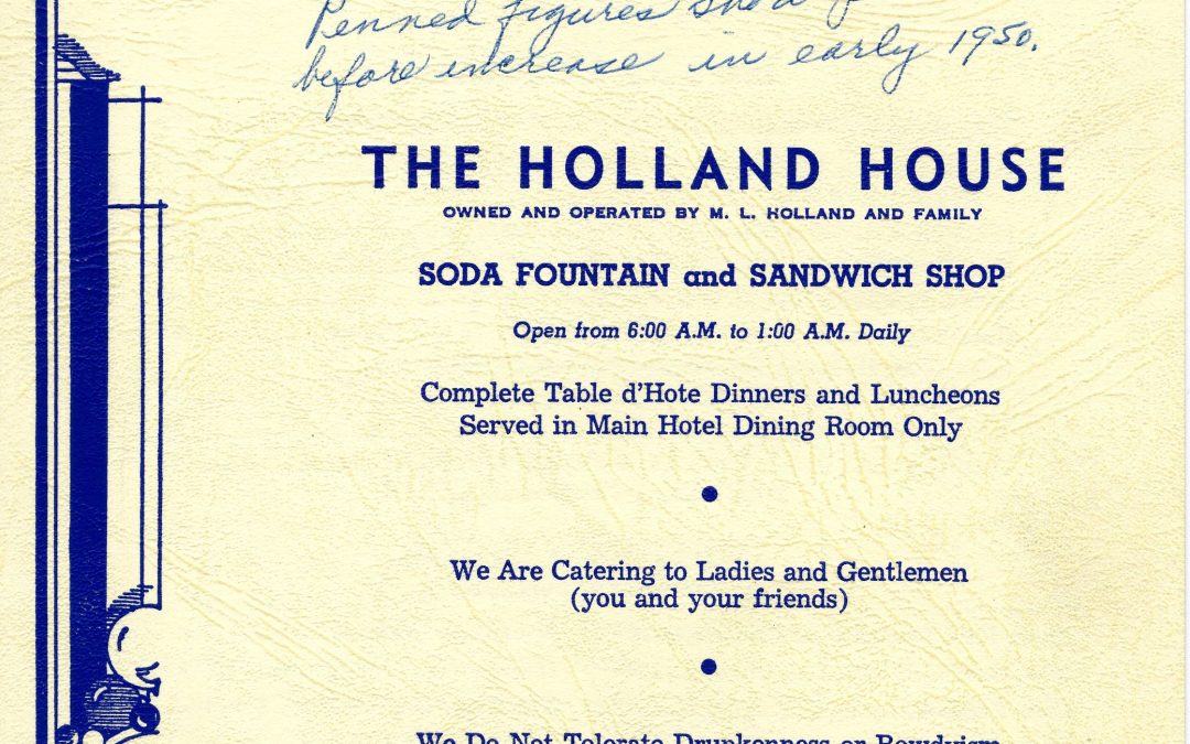 Table Mountain Inn donates Holland House menus