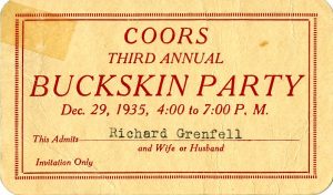 Coors Buckskin Party invite