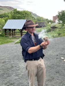 man holding fire